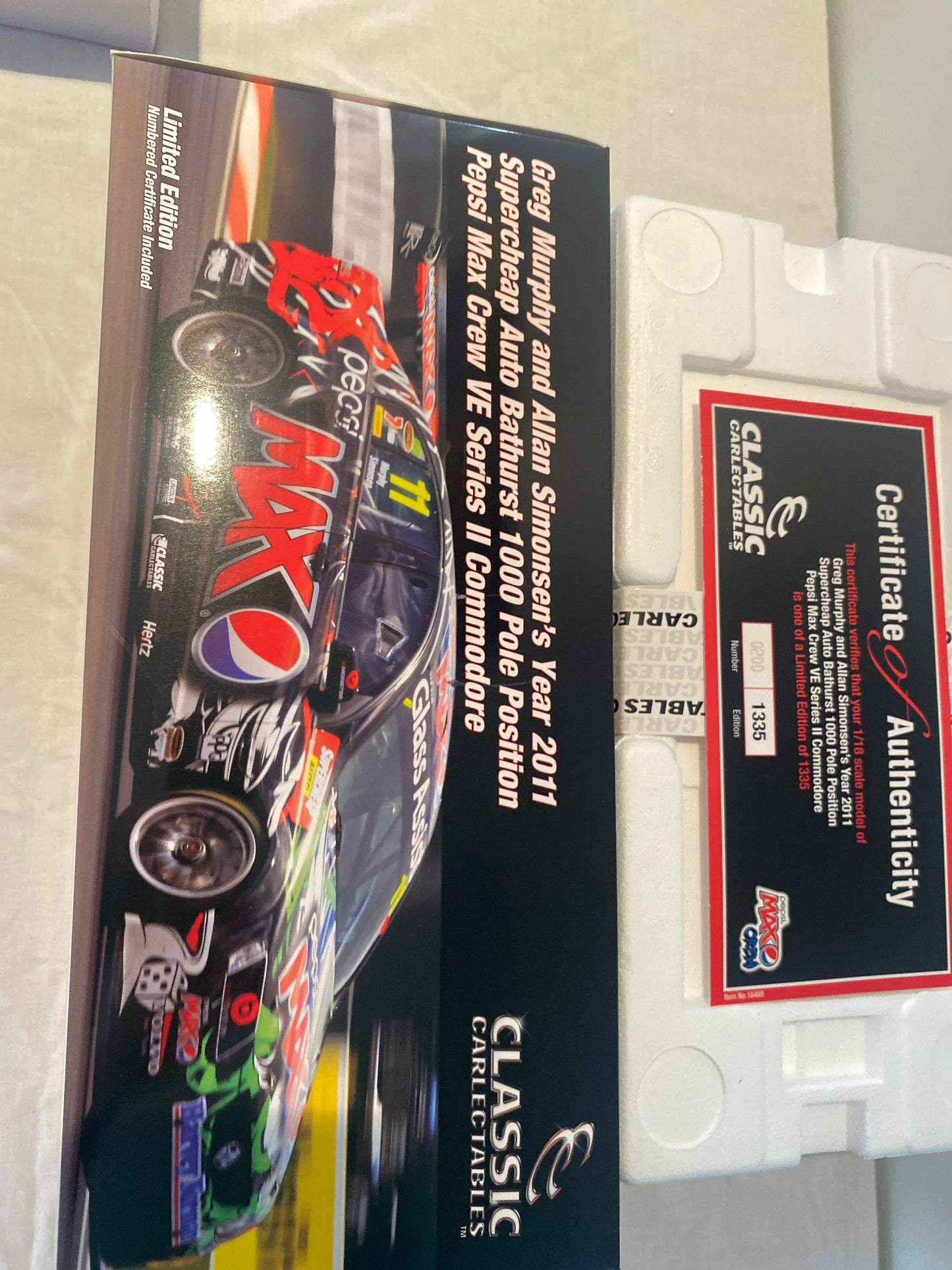 1:18 Greg Murphy Allan Simonsen year 2011 Bathurst 1000 Pole Position Pepsi Max Crew VE Series 2 Commodore