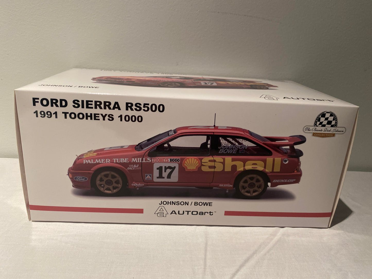 1:18 [SIGNED] Ford Sierra rs500 Dick Johnson and John Bowe 1991 Tooheys Bathurst 1000